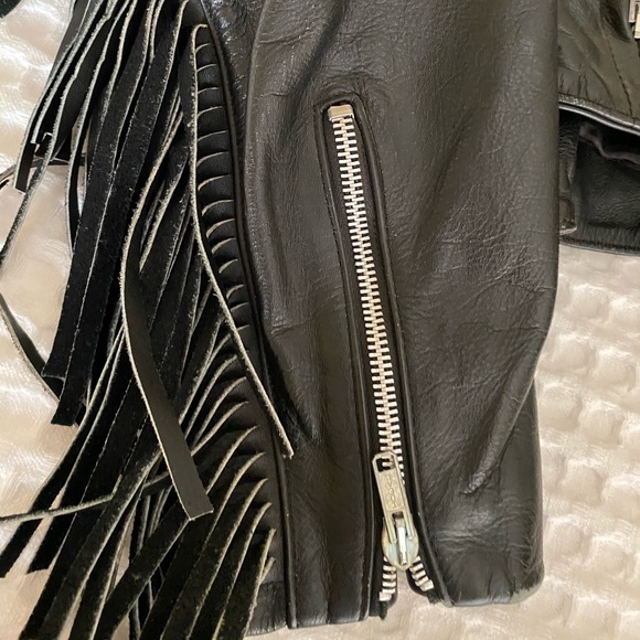 Black and Red Woman Leather Jacket - Picture 6 of 10